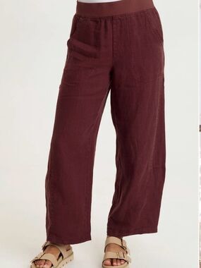 XCVI Linen Crop Barrel Pants
